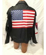 Micheal Hoban Bandiera USA Americana Pelle Giacca Dove Mi Bomber Biker U... - £175.65 GBP