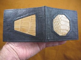 (EL200-37) WALLET Genuine Caiman (Latirostris) crocodile, calf hide leather - $69.99