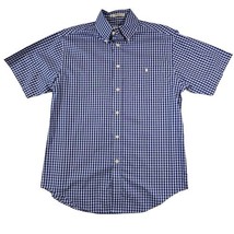 Orvis Men&#39;s Button Up Shirt Blue And White Checkered Short Sleeve Medium M - £11.55 GBP