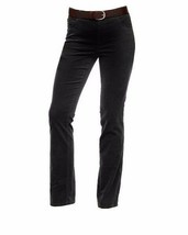 Chaps Denim by Ralph Lauren Misses Madden Straight Fit Corduroy Pants Black 8 12 - £31.23 GBP