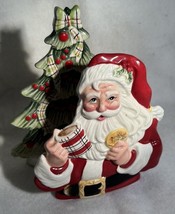 Fitz and Floyd Ceramic Santa&#39;s Gifts Christmas Tree Holiday Napkin Card Holder - £19.63 GBP
