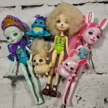 Enchantimals Dolls Lot Of 3 Patter Peacock Lorna Lamb Bree Bunny All With Pets  - $19.79