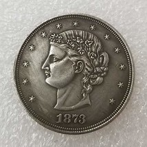 Rare Antique United States American 1873 One Dollar Silver Color Coin. E... - $513.73 MXN