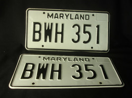 Old Vtg Antique Collectible BWH 351 Maryland License Plate - £31.81 GBP