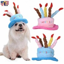 Hat Cap Cake Candles Pet Birthday Costume Cosplay Puppy Dog Cat Christma... - $8.35