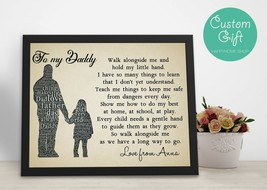 Personalized Poster Birthday gift for Daddy Father&#39;s Day Gift Walk Alongside Me - £20.93 GBP+