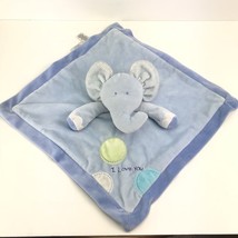 Just One Year Blue Elephant Security Blanket Rattle Lovey I Love You Satin 2008 - £11.69 GBP