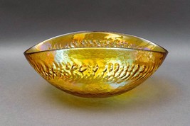 Yalos Casa Murano Signed Italian Iridescent Gold Art Glass Centerpiece Bowl - £118.51 GBP