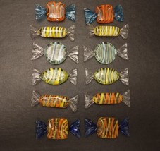 Murano Art Glass Candy 2&quot;-3&quot; Lot of 12 Pieces Multi Color Candies Vintage - £19.09 GBP