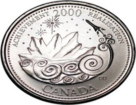2000 Canadian 25-Cent Achievement/March Millennium Quarter Coin UNC - $1.79
