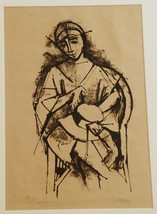 Karl Hofer Putzmacherin I, Signed Lithograph, 1922 - £271.17 GBP