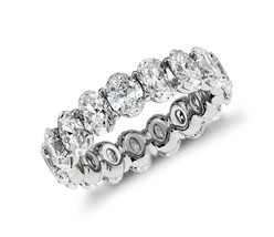 18Carat White Gold Oval Diamond Claw Set Full Eternity Wedding Band 4.79 carats - £10,724.72 GBP