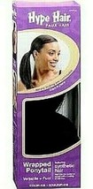 Conair Hype Hair Faux Hair Wrapped Ponytail Color 1B Black Wear Straight Or Curl - £15.64 GBP