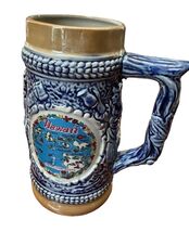 Vintage Hawaii Ceramic Beer Mug Stein Aloha State Colorful Map Souvenir ... - $10.88