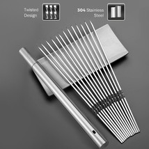 Metal Skewers 13.7&quot; Grill Stick Set Reusable BBQ Kabob Meat Chicken Shri... - $160.66 MXN+