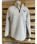 NEW US Air Force Black Fuzzy Fleece Zip Up Sweater Woman&#39;s Size M KG - $33.93 CAD