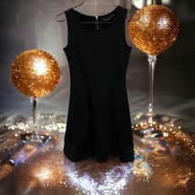 Cynthia Rowley Black A Line Dress Size S 3/4 Length Gold Zipper Sleevele... - $712.07 MXN