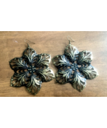Drop dangle big flower lightweight earring 4&quot; long - $10.78 CAD