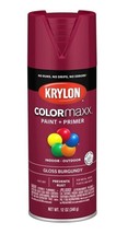 Krylon COLORmaxx Spray Paint + Primer, 5508 Gloss Burgundy Red, 12 Oz. - £9.33 GBP