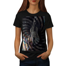 Wellcoda Violin Art Spiral Womens T-shirt, Wooden Casual Design Printed Tee - £14.92 GBP+