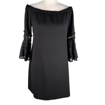 Eliza J Dress Black 10 Off Shoulder Lace Bell Sleeves - $34.64