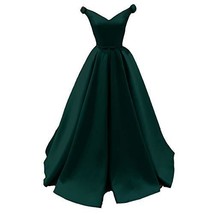 Plus Size Off The Shoulder V Neck Long Formal Prom Evening Dress Teal US 16W - £72.36 GBP