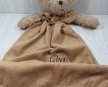 Lillian Vernon plush teddy bear brown tan security blanket lovey collar ... - $62.36