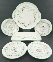 6 Pfaltzgraff Winterberry Cake Accent Plates Tray Christmas Holiday Serv... - £68.63 GBP