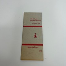 1973 Alpha Pi Chapter Kappa Sigma Fraternity Wabash College Membership Directory - £21.32 GBP