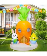 6FT H Easter Inflatable Yard Decoration Lighted Giant Carrot House with ... - £62.80 GBP