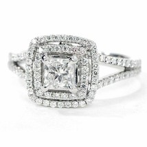 Bague de fiançailles double halo 2,65 ct diamant taille princesse or blanc... - £199.26 GBP