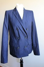 NWT J. Crew 6T Tall Navy Blue Double Breasted Super 120&#39;s Wool Blazer Jacket - £51.44 GBP