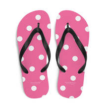 Autumn LeAnn Designs® | Adult Flip Flops Shoes, Polka Dots, Rose Pink &amp; White - £19.65 GBP