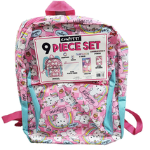 Confetti KITTYCORN 9 piece Set Backpack With Clear Pouch School Accessories NWT - £12.83 GBP