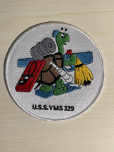 4.5&quot; NAVY USS YMS-329 TURTLE WHITE ROUND COLOR MILITARY EMBROIDERED PATCH - £23.10 GBP