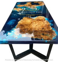 Luxury Furniture for Home Decor Green Epoxy With Stand Table Top, Epoxy River Ta - £589.86 GBP