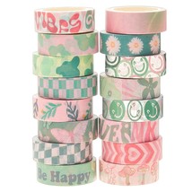 16 Rolls Cute Washi Tape Set, Danish Style Pastel Decorative Tape 15 Mm Wide 7 M - £15.81 GBP
