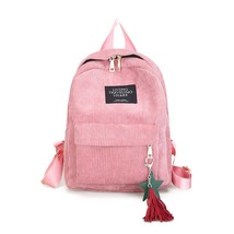 Scione Hot Sale Corduroy Women Backpack Clic Drawstring Travel Daily School Bag  - £53.26 GBP