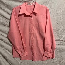 Foxcroft Shirt Womens 16 Wrinkle Free Button Up Pink Long Sleeve Casual ... - $11.65