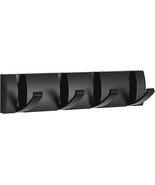 Black Wall Coat Rack With 4 Folding Hooks, Modern Heavy Duty, Umbrella A... - $33.96