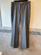 GUNEX Cashmere Blend Flannel Gray Striped Flared Leg Trousers SZ 8 ITALY - £91.49 GBP