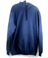 Port &amp; Company Men&#39;s Navy Blue Size LT Fleece Pullover Hooded Sweatshirt... - $25.95