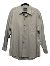 Dockers Microfiber Blend Beige Men&#39;s Dress Shirt Size XL 17-17½ 34/35 LS - £9.67 GBP