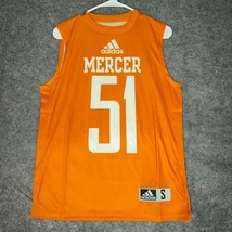 Mercer Bears Mens Shirt Small Orange Adidas Tank Sleeveless NCAA Football 51 Top - £14.68 GBP