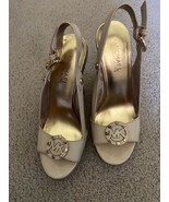 Beige Gold platform Heel shoes size 6 M - $47.66 CAD