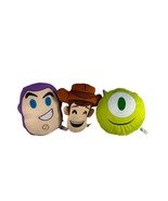 Disney Pixar Lot of 3 Emoji Pillows Plush Toy Story Monsters Inc Woody B... - £11.73 GBP