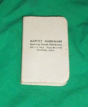 Vtg Baptist Hardware Sporting Good Distributor Shawnee Oklahoma Old Address Book - £41.01 GBP