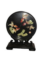 Vintage ￼Japanese Mother Of Pearl ornament Goldfish In Case Black Lacquer - £141.26 GBP