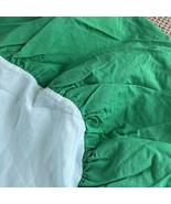 Vintage Green Pillowtex Denim Queen Bedskirt Nautical Tommy Ralph? - $19.80