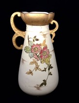Austrian Art Nouveau c.1900s Amphora Style Floral Vase With Asymmetric H... - £117.23 GBP